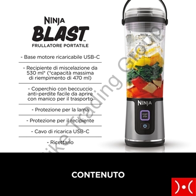 Ninja frullatore portatile blast - nero