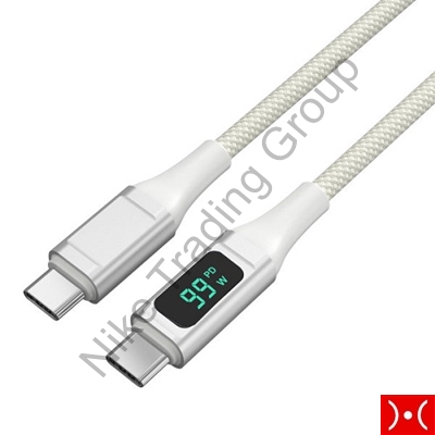 Cavo USB-C a USB-C DigitCord 100W 1.5m white