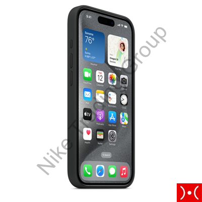 Apple cust. silicone MagSafe - Black iPhone 15 Pro