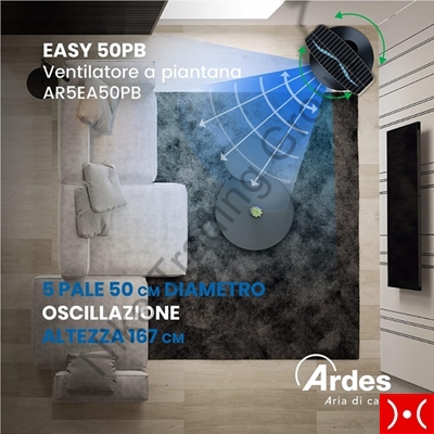 Ardes Piantana Easy h.160 Diametro 50 - 5 pale 50W