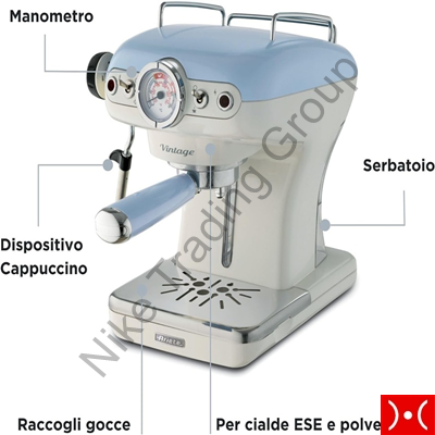 Ariete Macchina da Caff� Espresso Vintage Celeste