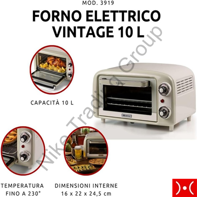 Ariete Forno Elettrico Vintage Beige10 Lt.
