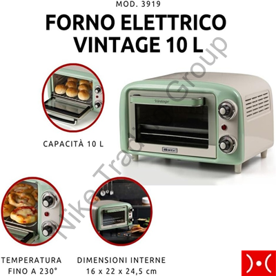 Ariete Forno Elettrico Vintage Verde 10 Lt.