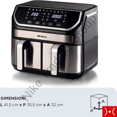 Friggitrice ad aria doppia Metal 9 Lt. Ariete