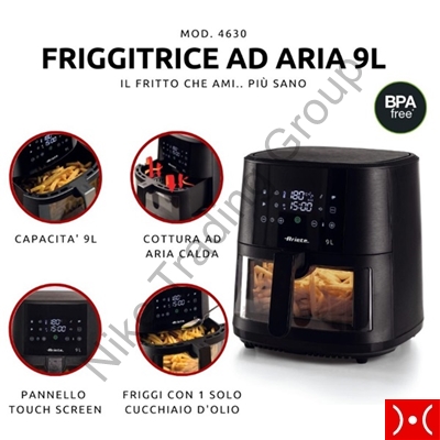 Friggitrice ad aria da 9Lt vetro Ariete