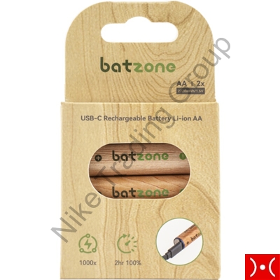 Batzone 2Pcs Batteria Litio AA ricaricabile