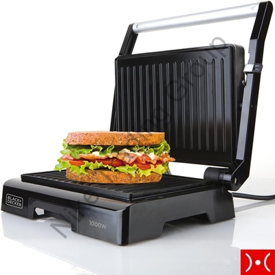 Black+Decker Mini Grill compatto 1000W piastre ant