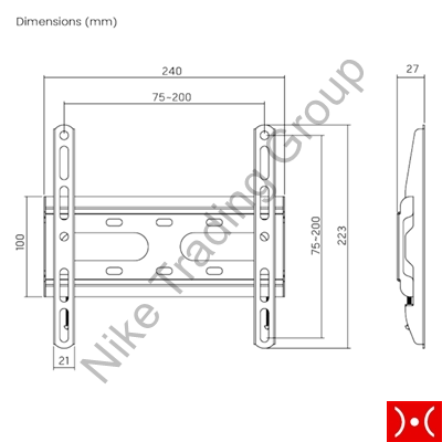 Brateck supporto TV da muro fisso 23-43 Slim