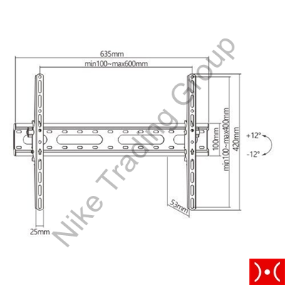 Brateck supporto TV da muro fisso 37-86 Slim