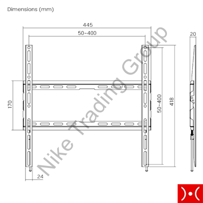 Brateck supporto TV da muro fisso 32 - 75 Slim