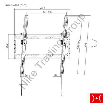 Brateck supporto TV inclinabile 32 - 75 Slim
