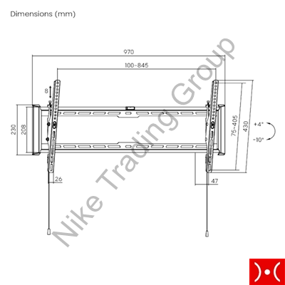 Brateck supporto TV da muro 43 - 95 Slim