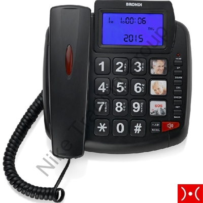 Brondi Corded Phone Bravo 90 Lcd Black