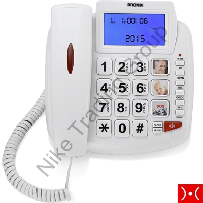 Brondi Corded Phone Bravo 90 Lcd White