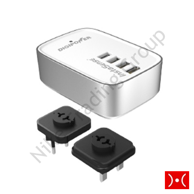 Carica Rete 4.2 Amp 4 Porte Usb Instasense Eu+Uk