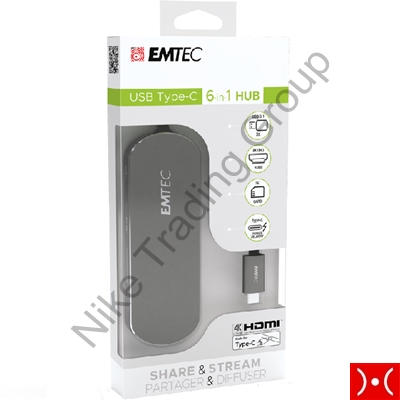 Emtec Hub 6-in-1 Multimedia Type-C T650C