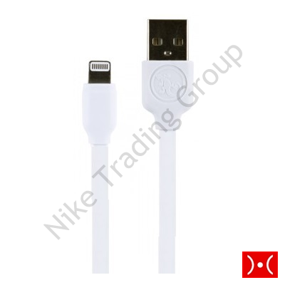 Gecko Lightning Cable 1.0m- Flat cable-White