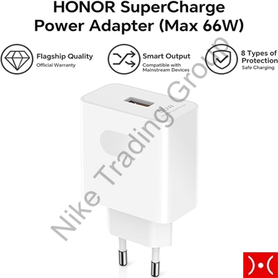 Honor Carica Rete 66W 6A,USB-A + Cavo Type-C White