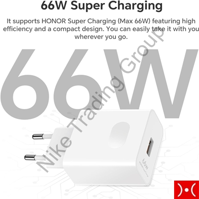 Honor Carica Rete 66W 6A,USB-A + Cavo Type-C White