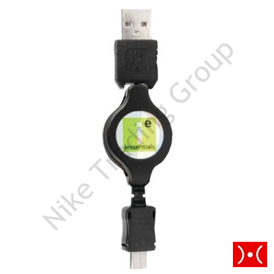 IESSENTIAL MICRO USB RETRACTABLE CABLE IN BLACK