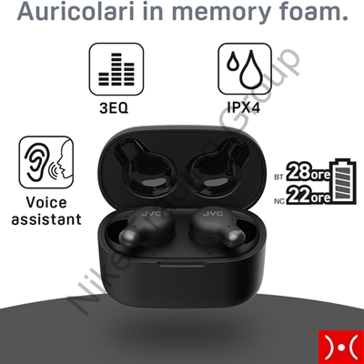 Auricolare Noise Cancellin True Wireless Black JVC