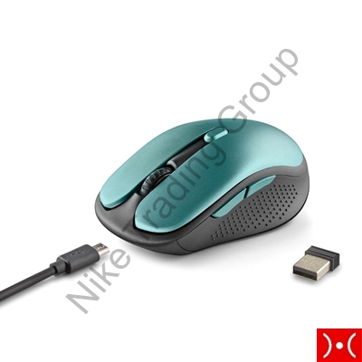 NGS Mouse Wireless Ricaricabile Verde Ghiaccio