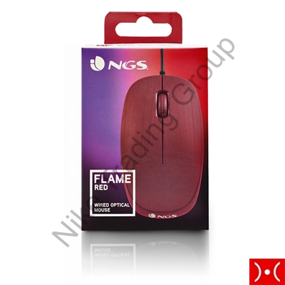 NGS Mouse ottico 1000 dpi USB 3 tasti Red