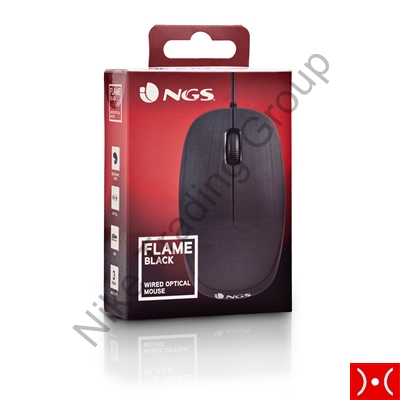 NGS Mouse ottico 1000 dpi USB 3 tasti Nero