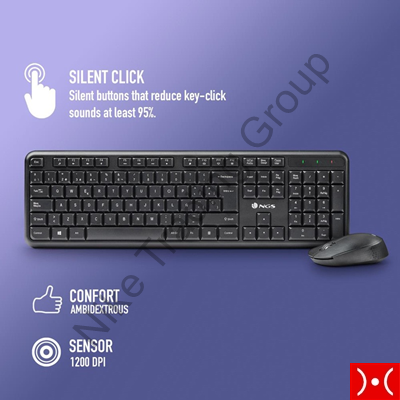 NGS Kit tastiera e mouse wireless da 2,4 GHz