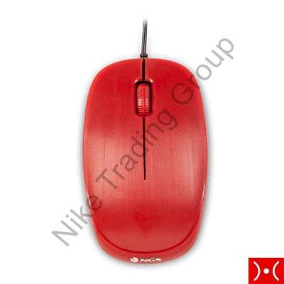 NGS Mouse ottico 1000 dpi USB 3 tasti Rosso