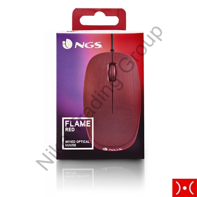 NGS Mouse ottico 1000 dpi USB 3 tasti Rosso