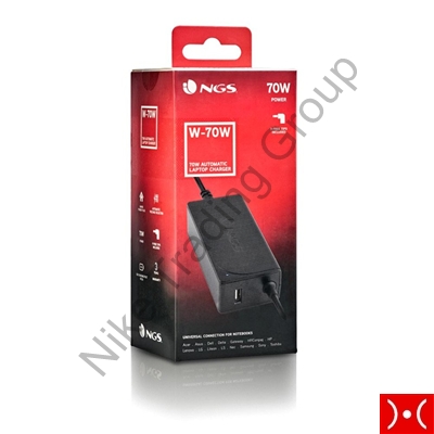 NGS Caricabatt. Univ. PC 70W - 9 adattatori
