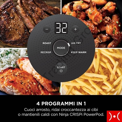 Ninja Friggitrige aria portatile 4 in 1 Crispy blu