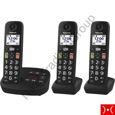 Panasonic Easy to Use Trio Cordless Black