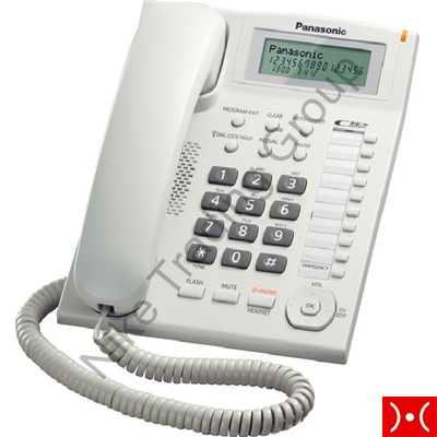 Panasonic Corded Phone + Headphone Jack White