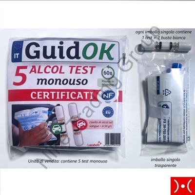 GuidOK Conf. 5 Alcol Test monouso certificati