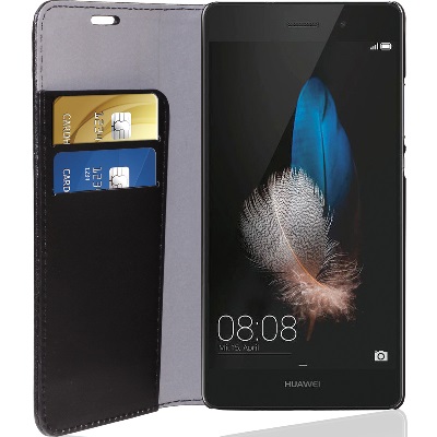 Eco Leather Book Case Black Huawei Ascend P9 Lite
