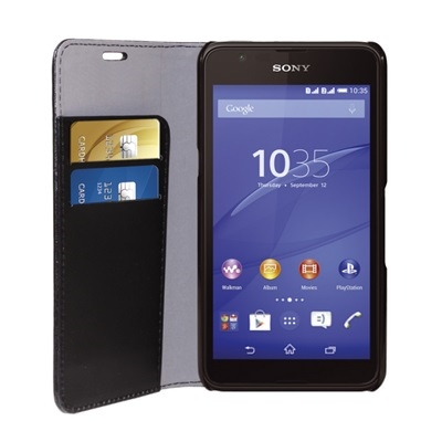 Book Case ECO LEATHER - BLACK - SONY XPERIA E4G