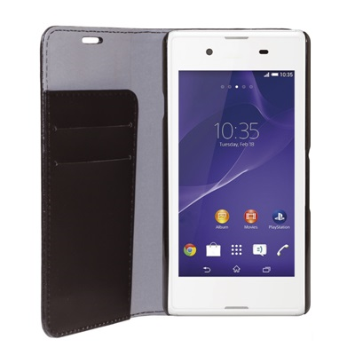 Book Case ECO LEATHER - BLACK -SONY XPERIA E3