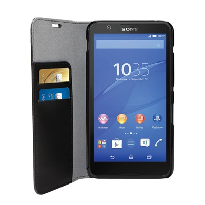 Eco Leather Book Case - Black Sony Xperia E4