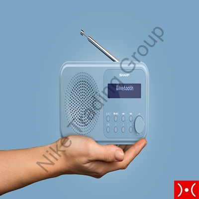 Sharp DAB+, FM Radio, BT 5.0, 3 W, Display Blue