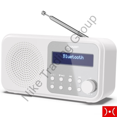 Sharp DAB+, FM Radio, BT 5.0, 3 W, Display White