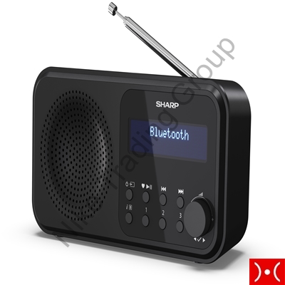 Sharp DAB+, FM Radio, BT 5.0, 3 W, Display Black