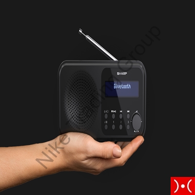 Sharp DAB+, FM Radio, BT 5.0, 3 W, Display Black
