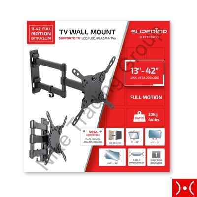 Supporto TV full motion 13-42 Extra Slim Superior