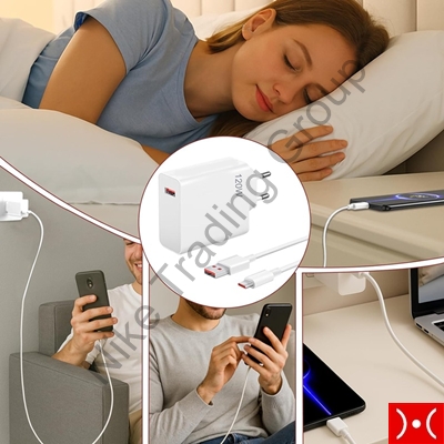 Xiaomi Carica Rete 120W 6A USB-A+cavo USB-C White