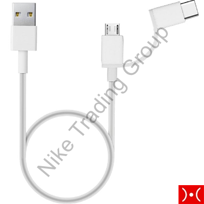 Cavo Dati 2in1 Microusb + Type C 1mt White Xiaomi