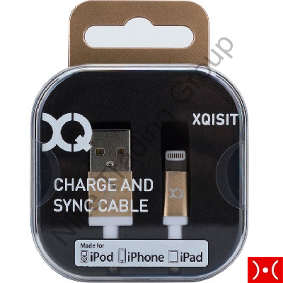 XQISIT Premium Charge & Sync Lightn. Gold