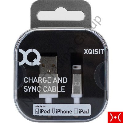 XQISIT Premium Charge & Sync Lightn.silver colored